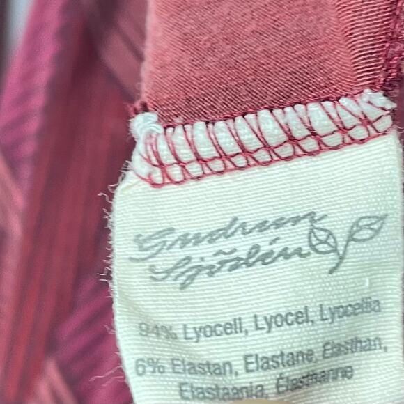 Gudrun Sjoden NWT Sz XS Maroon & Brick Red Striped Geometric Stripe Tunic Dress - Picture 7 of 10